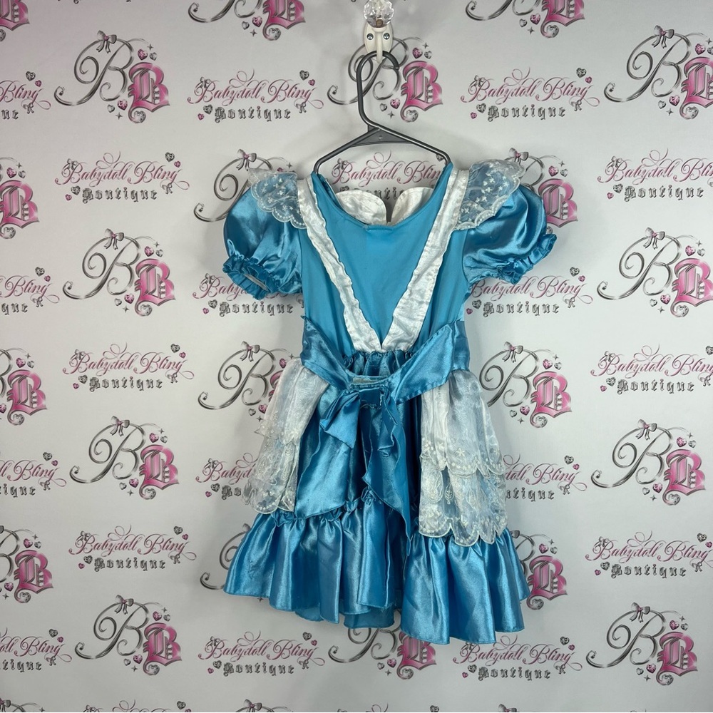 Disney Alice in wonderland costume dress teacups Blue and White Kids Costume - Picture 8 of 13